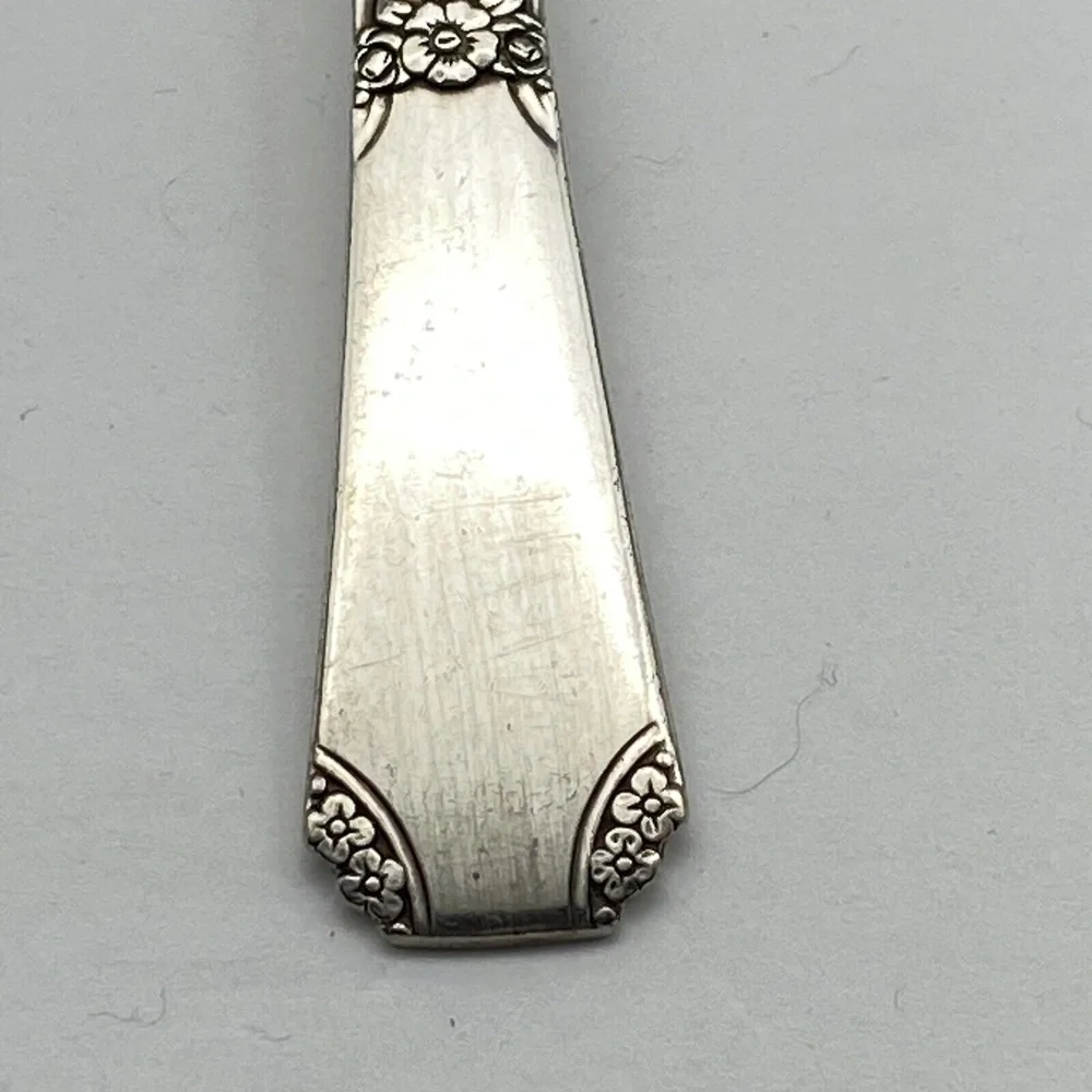 Vintage Oneida Rio Oval Soup Spoons WM A‎ Rogers 1939 Silverplate 5 Set Art Deco